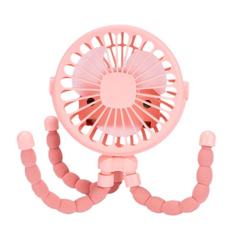 Cross-border Octopus Handheld Mini Stroller Fan with Night Light, USB Rechargeable, Multifunctional.