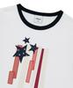 MAHAGRID Flag Applique Ringer Crop Tee White(Mg2Gmft513A)