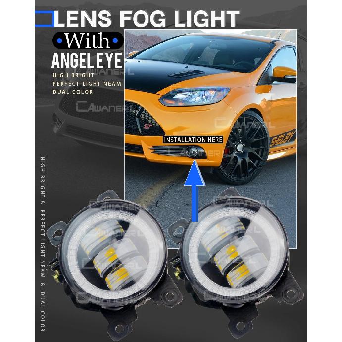 2 Pieces 30W 6000LM LED Fog Light Angel Eye Daylight For Suzuki Swift Sport 2007-2020 H11 Canbus Car Front Fog Lamp DRL Assembly