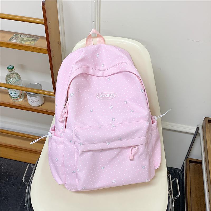 Zaino versione coreana ins Piccolo zaino fresco a pois Grande capacità semplice e versatile Zaino scolastico per studenti Zaino casual alla moda da donna