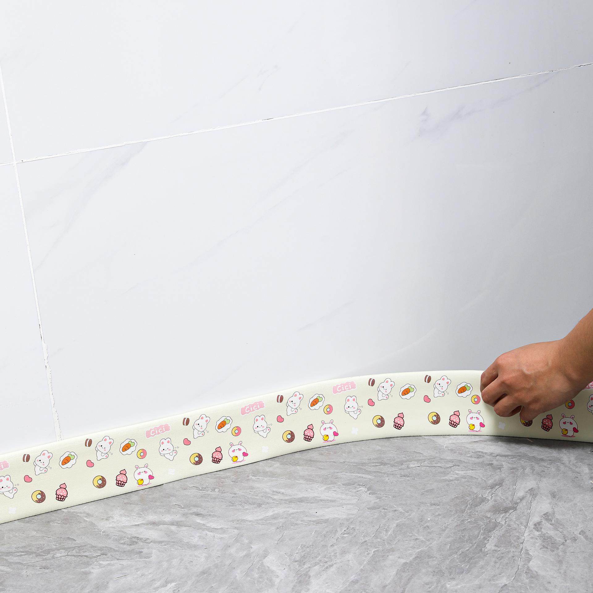 

2M водонепроницаемый корпус самоклеящийся плинтус линия 3D настенная наклейка утолщенная антистолкновительная декоративная линия детский уголок 2m светло-бежевый