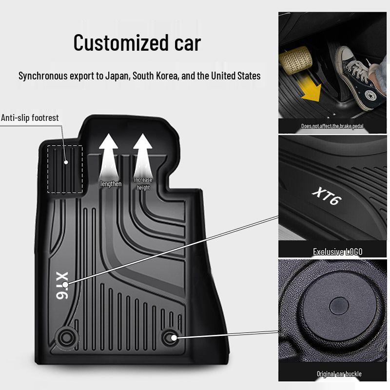 Cadillac XT6 TPE Carpet Floor Mats (2020-2025 Models) - Original Style, Full Surround
