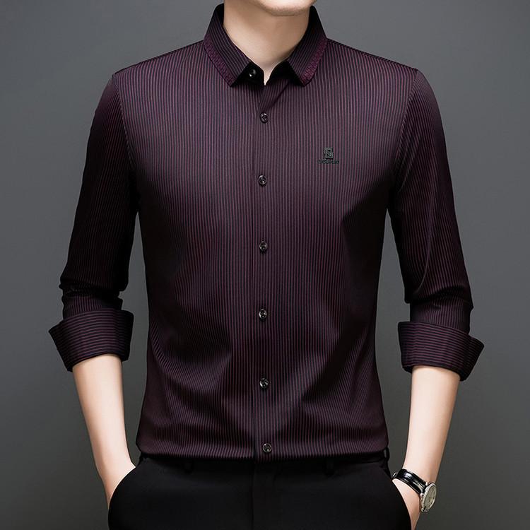 Autumn Men s Striped Printed Long Sleeve Fashion Casual Top Men s Shirt M