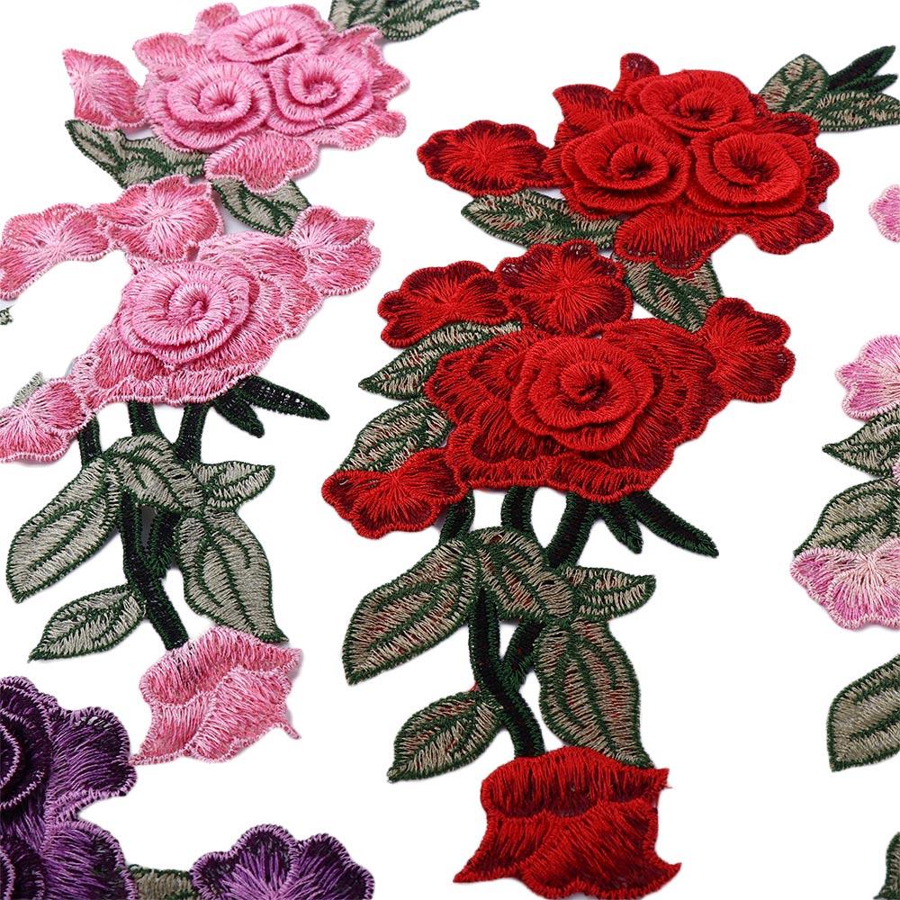 Scrapbooking DIY Embroidered Jeans Decor 3D Flower Applique Patch