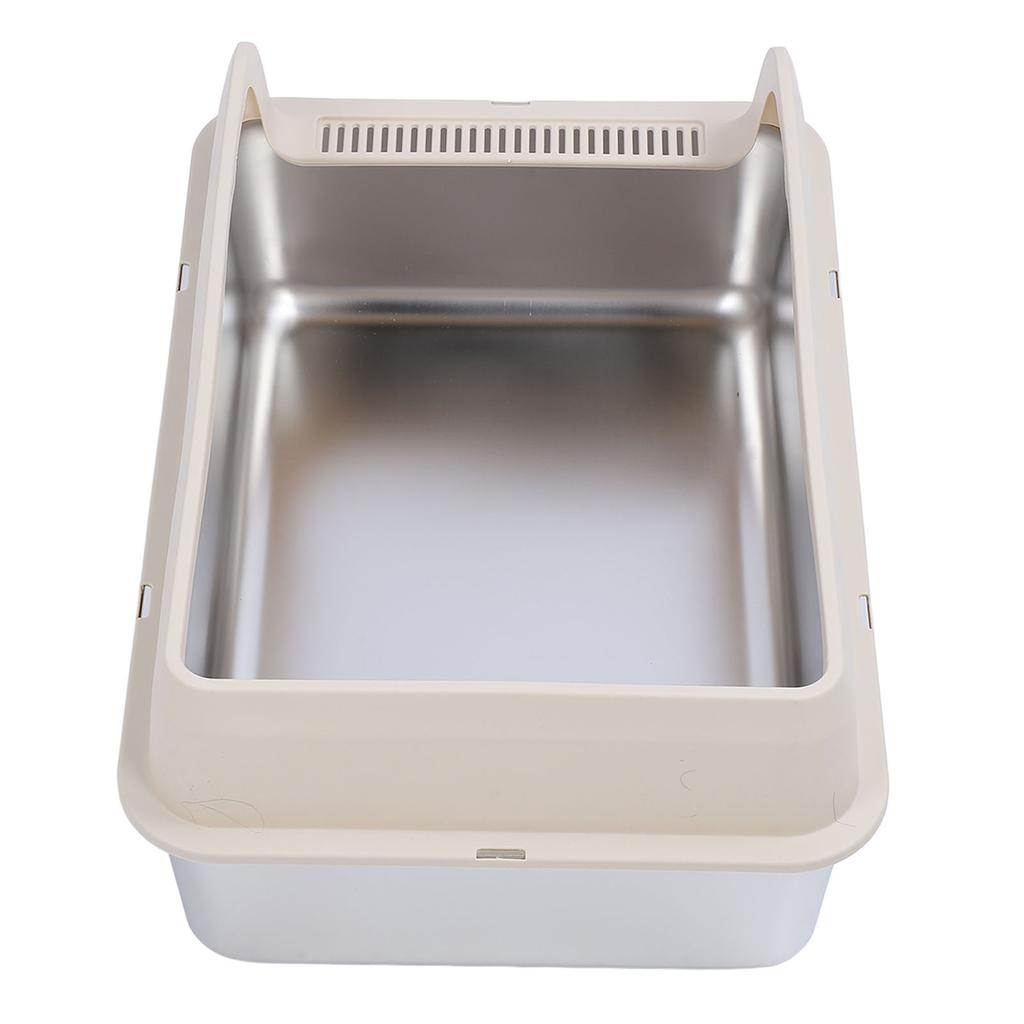 Stainless Steel Cat Litter Box Odor Control High Sides Metal Litter Box Anti Urine Leakage Easy