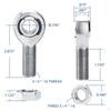 Heim Joint Rod End Set Left and Right Thread Hinge Joints Alloy Auto Accessories Sturdy Repair Part