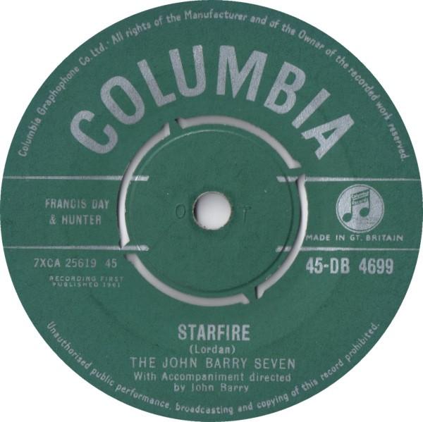 

7inch Record JOHN BARRY SEVEN - Starfire 45DB4699 Columbia 1961 UK Pop Used