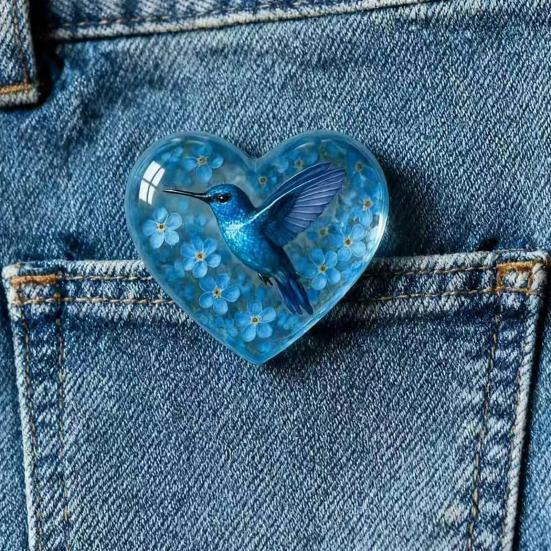 Hummingbird Pocket Hug Token Heart-Shaped Comfort Gift for Loss & Long Distance