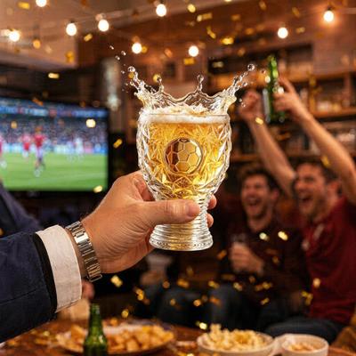 Fotbollstrofé Ölmugg, 400 ml Kapacitet Hög Trofémugg, Klar Glasmugg för Lager Hantverksöl, Sportfanspresent