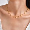 Stainless Steel Hollow Butterfly Zircon Necklace for Women,Gold Color Flat Rolo Chain Necklaces,Fashion Daily Party Jewelry Gift