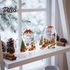Romantic Christmas Gifts Heart Shaped Acrylic Tabletop Sign, 2D Winter Snow Scene Desktop Ornament Holiday Centerpieces with Santa, Snowman