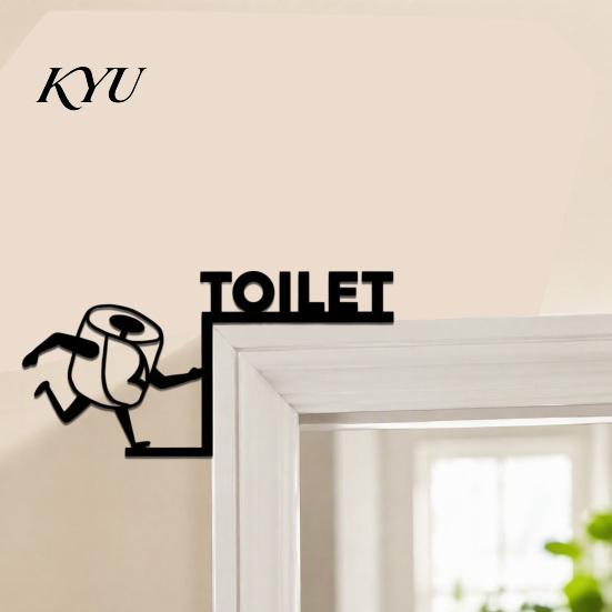 Bathroom Door Sign Funny Sign, Thinking Room Metal Wall Art with Humorous Quotes, Self-Adhesive Decor Toilet for Restroom, Rustproof Indoor