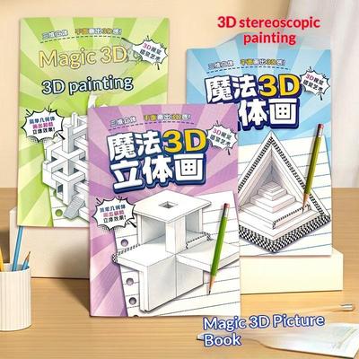 Magic 3D Stereo Drawing Pad Multi-Use Kids Educational Doodle Sketchbook Funny Graffiti Board for Siblings Interactive Play