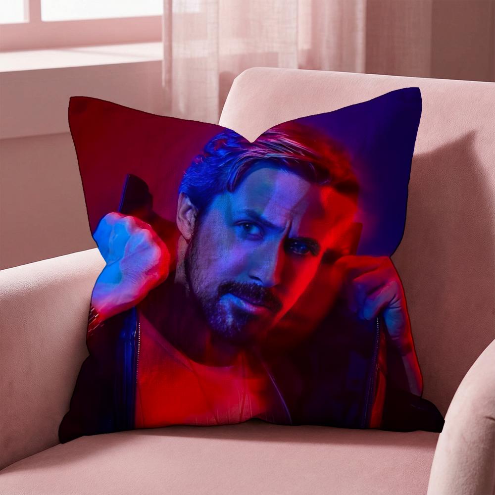 R-Ryan Gosling Face Cushion Cover Multi-Scene Pillow Cover for Home & Car - Reversible, Soft & Durable for Daily Use