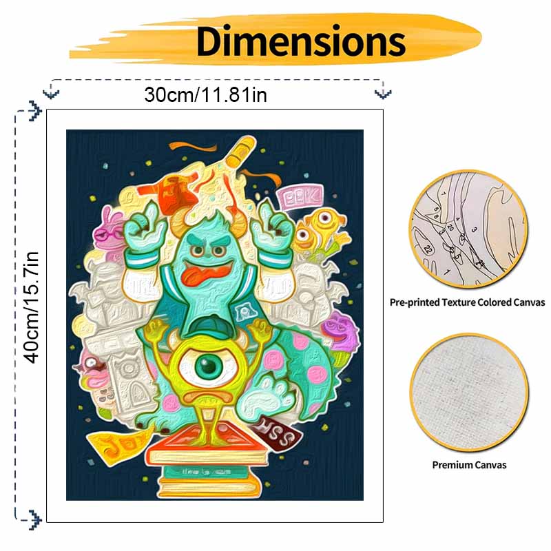 Disney Monsters University Oil Paint Digital Painting Art Kit Handmade DIY Painting Kit Home Decor