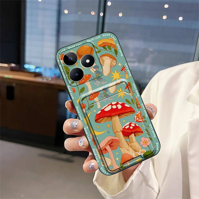 Cover Anti-knock Phone Case For Realme C53/Narzo N53/Note50/C51/C51S Soft Case Card Bag Card Slot Shockproof TPU Cute
