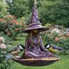 Resin Bird Feeder Ornament Garden Statue Cartoon Animal Figurine Outdoor Yard Art Sculpture Creative Wildlife Gift