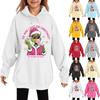 Sudadera con capucha holgada de manga larga casual de moda para niños con estampado navideño