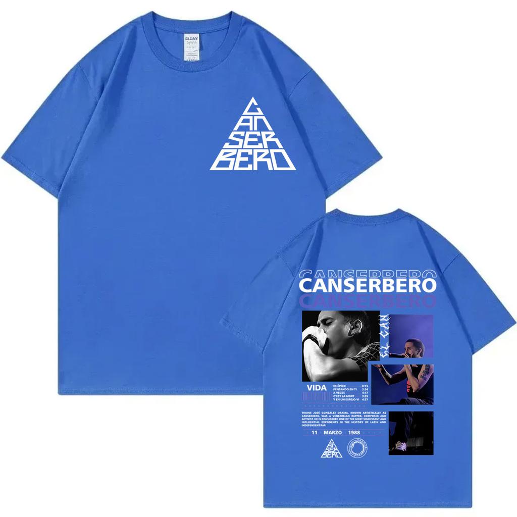 Rapper Canserbero Tour 2025 Magliette Grafiche Moda Hip Hop Magliette a Maniche Corte Uomo Donna Casual Ampia Cotone Puro Maglietta