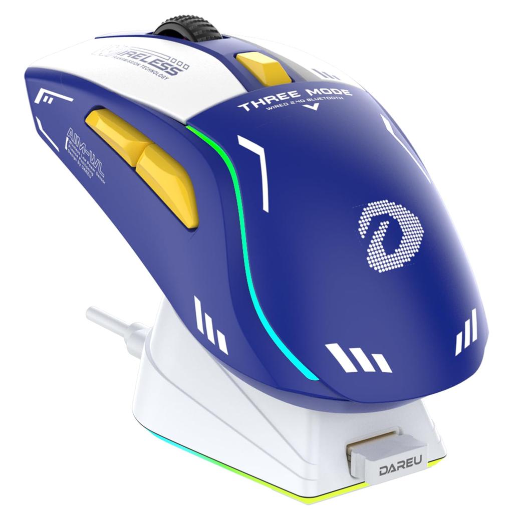 DAREU A950 Wireless Gaming RGB Charging Stand 12000 Armored Technical Standards Approved Mouse, Ambidextrous, Lightweight, Wireless,