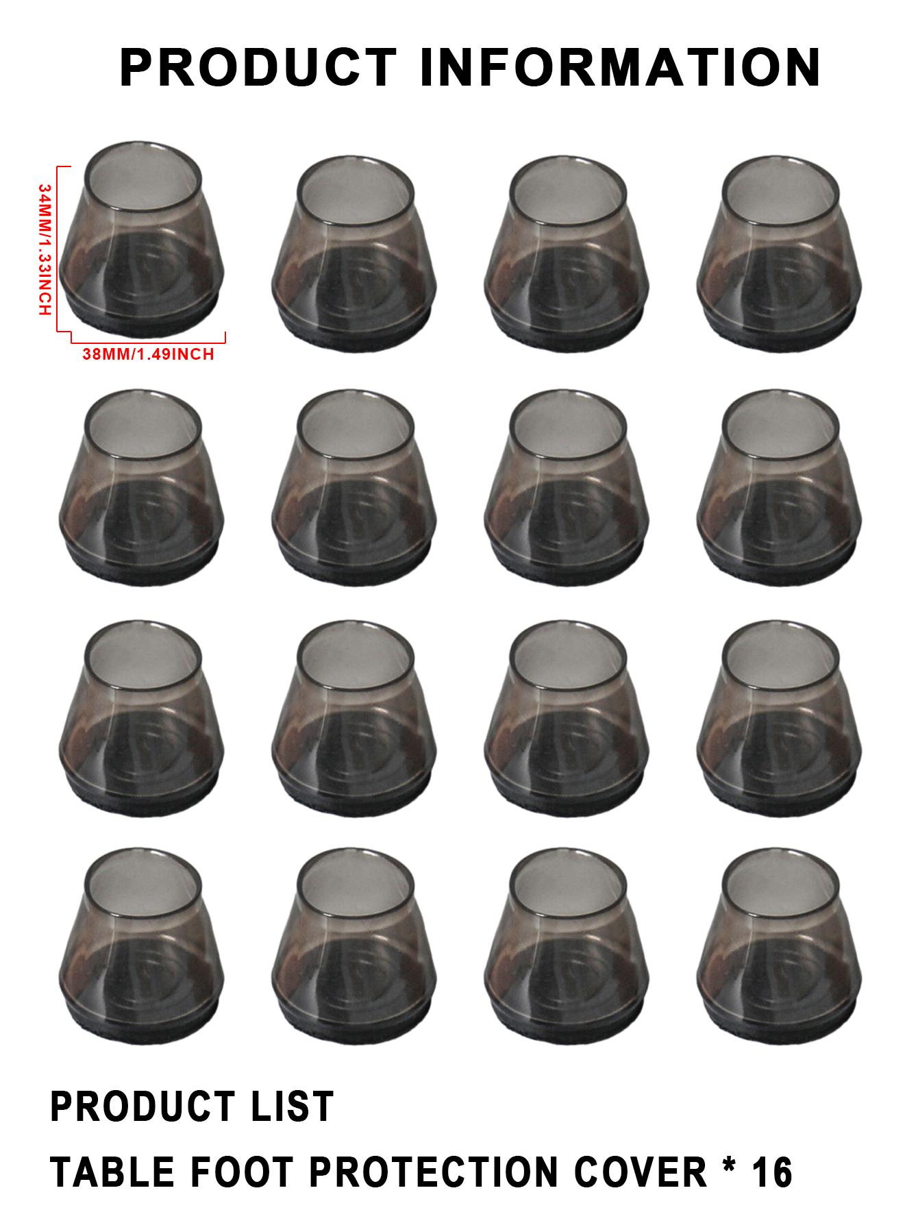 

16 шт. чехлы для ножек стульев из силикона TPR, накладки на ножки стульев с войлочными нескользящими накладками на ножки стульев