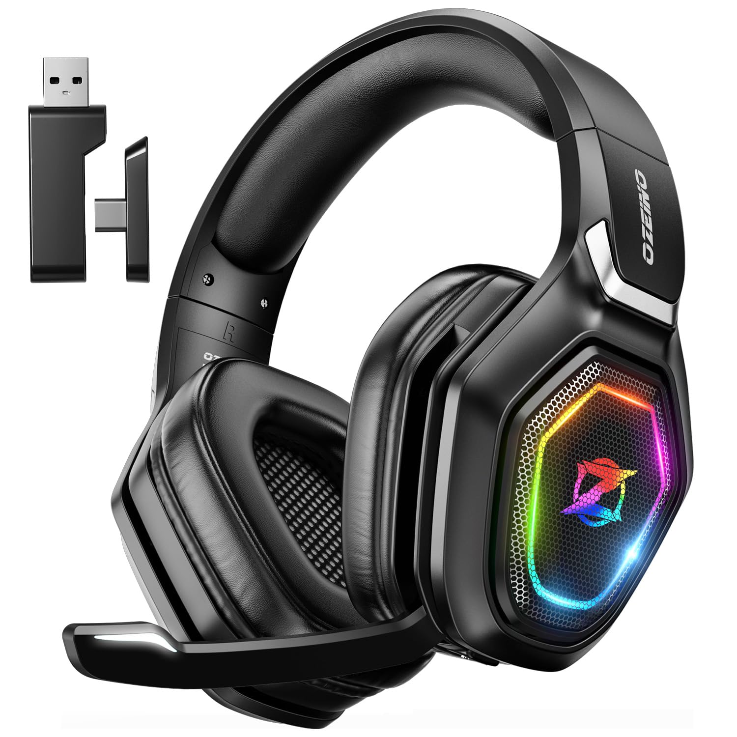 

Беспроводная игровая гарнитура с микрофоном гарнитуры. Звук без потерь. USB-наушники для игр. Сверхнизкая задержка. Совместимость с гарнитурой в течение 30 часов непрерывного использования.