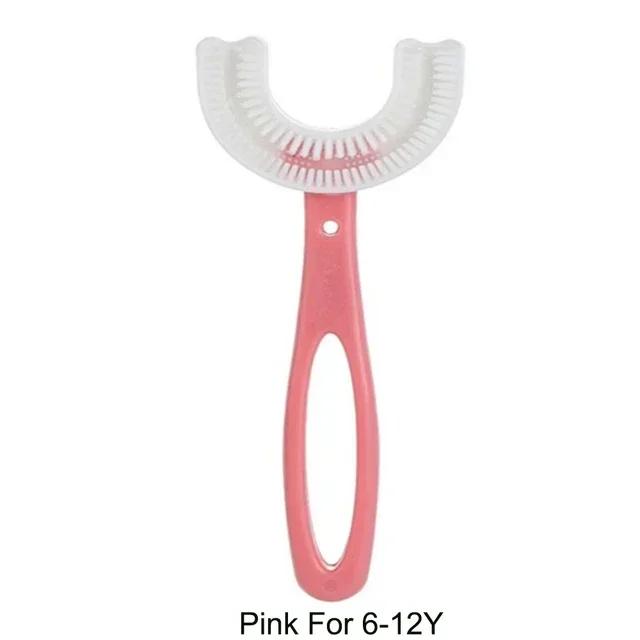 360 Degree Baby Toothbrush U-shaped Children Cleaning Teeth Brushes Silicone Kids Toothpaste Toothbrush Cup Teethers Oral Care