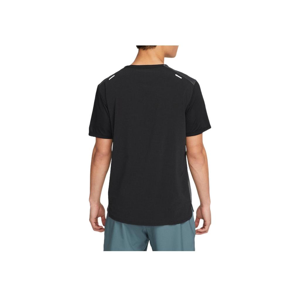 Nike Color Block Running Training Breathable Crew Neck Short Sleeve Tee Men Tops Black Grey DM4647-010