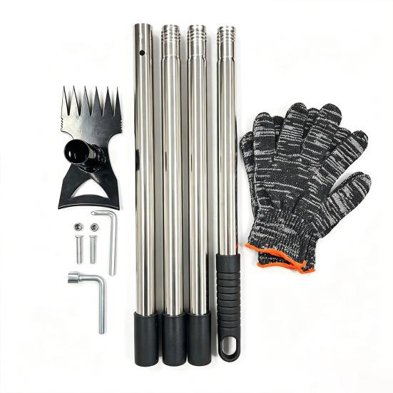 2-in-1 Weed Puller with Long Handle Adjustable Manual Weeder Hand Weed Rake And Heavy Duty Garden Hoe with Gloves