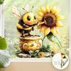 Cartoon Bee Sunflower Decorative Sticker Removable Waterproof Static Stickers Double Sides Reusable Electrostatic Decals