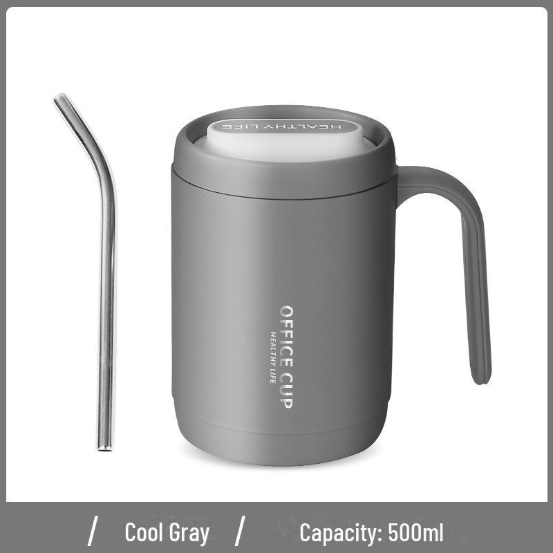 Stainless Steel Insulated Straw Cup - Large Capacity Mug for Coffee, Milk Tea & More