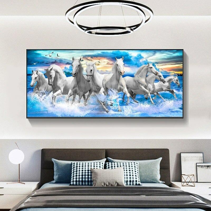 Animal Running Horse Canvas Painting Wall Picture Canvas Wall Art Poster Print for Living Room Bedroom