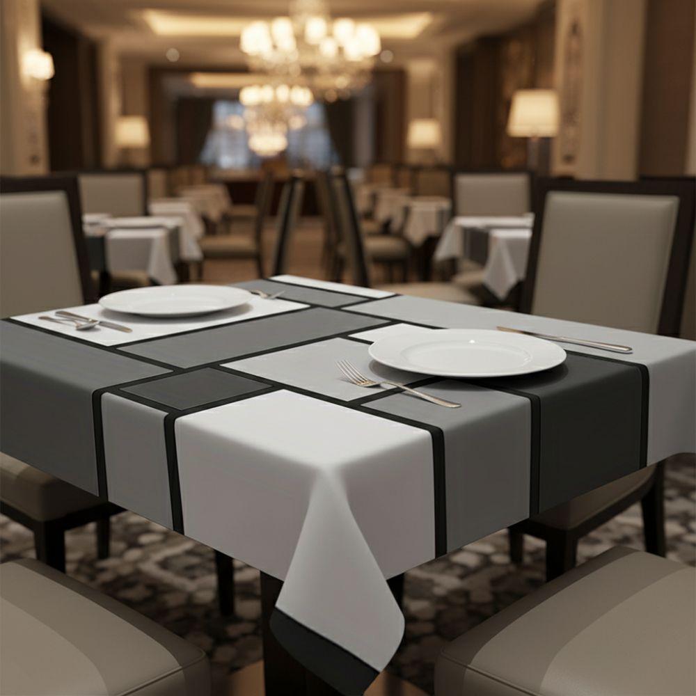 Non-slip Geometric Splicing Tablecloth Modern Simple Style Dining Table Protector Party