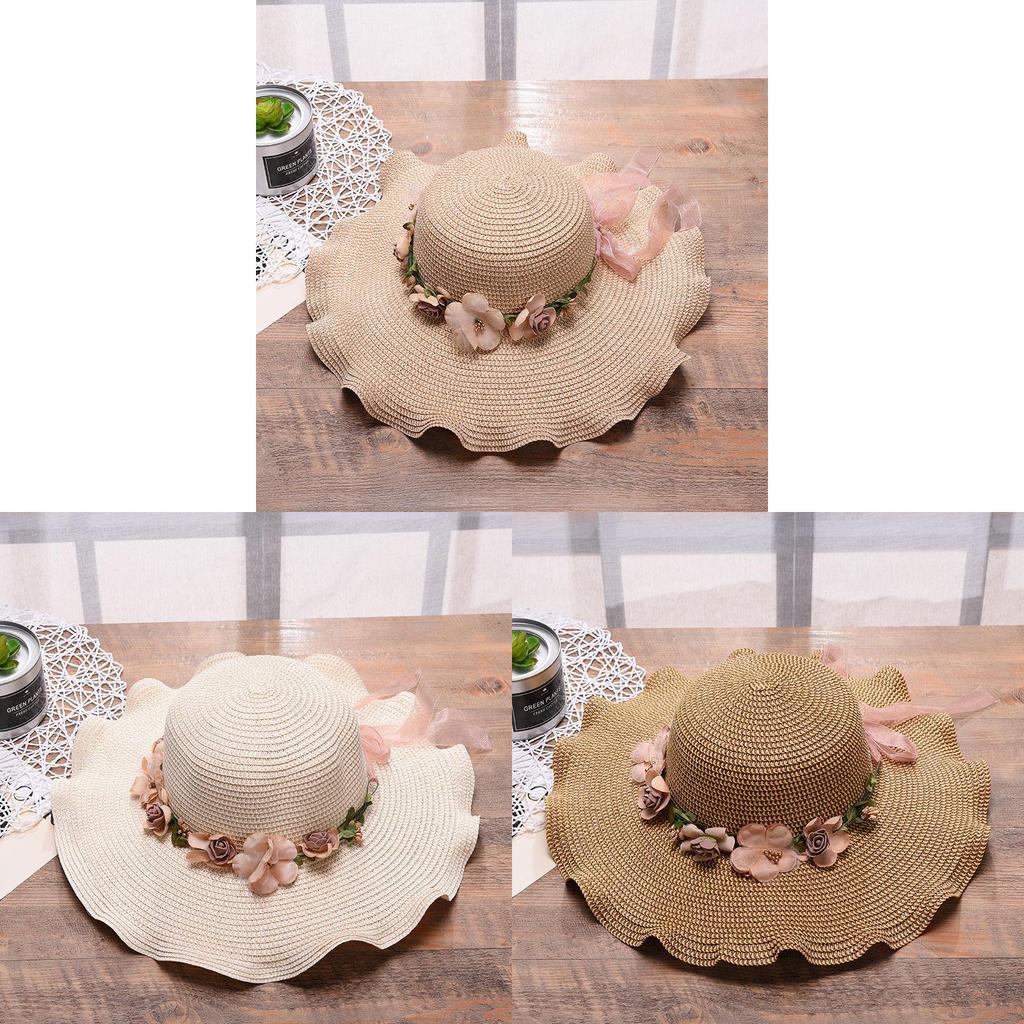 Summer Straw Hat With Flower Petals For Women Sun Protection And Breathability