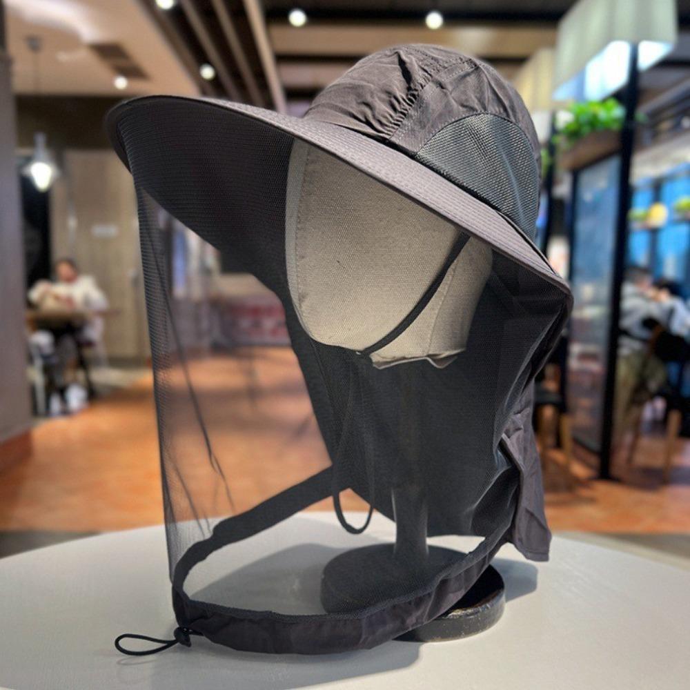 UPF50+ Bee Mosquito Hat Foldable Sun Protection Hat Breathable Net Cover Hat  Unisex