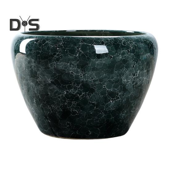 Ceramic Flowerpot Large Circular Opening Planter Pot Colored Glaze Finish Flower Pot with Drainage Hole for Indoor Outdoor Use