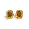 IngeSight.Z Classic Retro 18K Gold Plated Stainless Steel Stud Earrings Women Fashion Natural Stone Square Geometric Ear Jewelry
