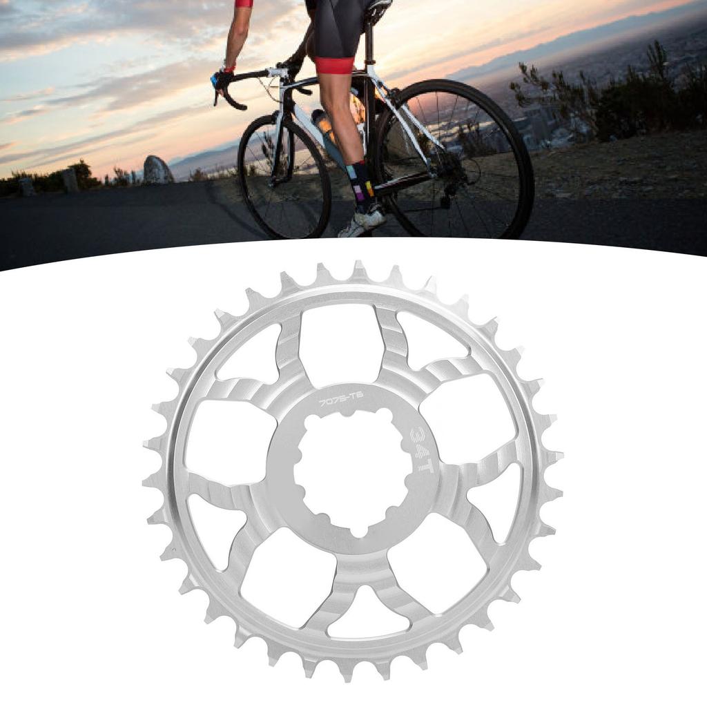 34T Bike Chainring 7075 Aluminum Alloy Positive Negative Tooth Round Chainwheel for GXP Road Bikes