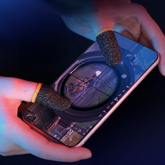 2Pcs Sweat Proof Carbon Fiber Mobile Game Finger Sleeves Cots Thumb Protector