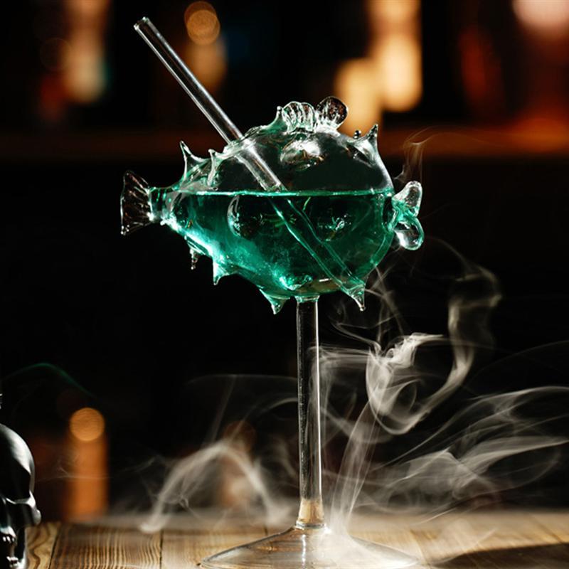 Cocktail Globe Fish Coupe Creative Glass (Transparent)
