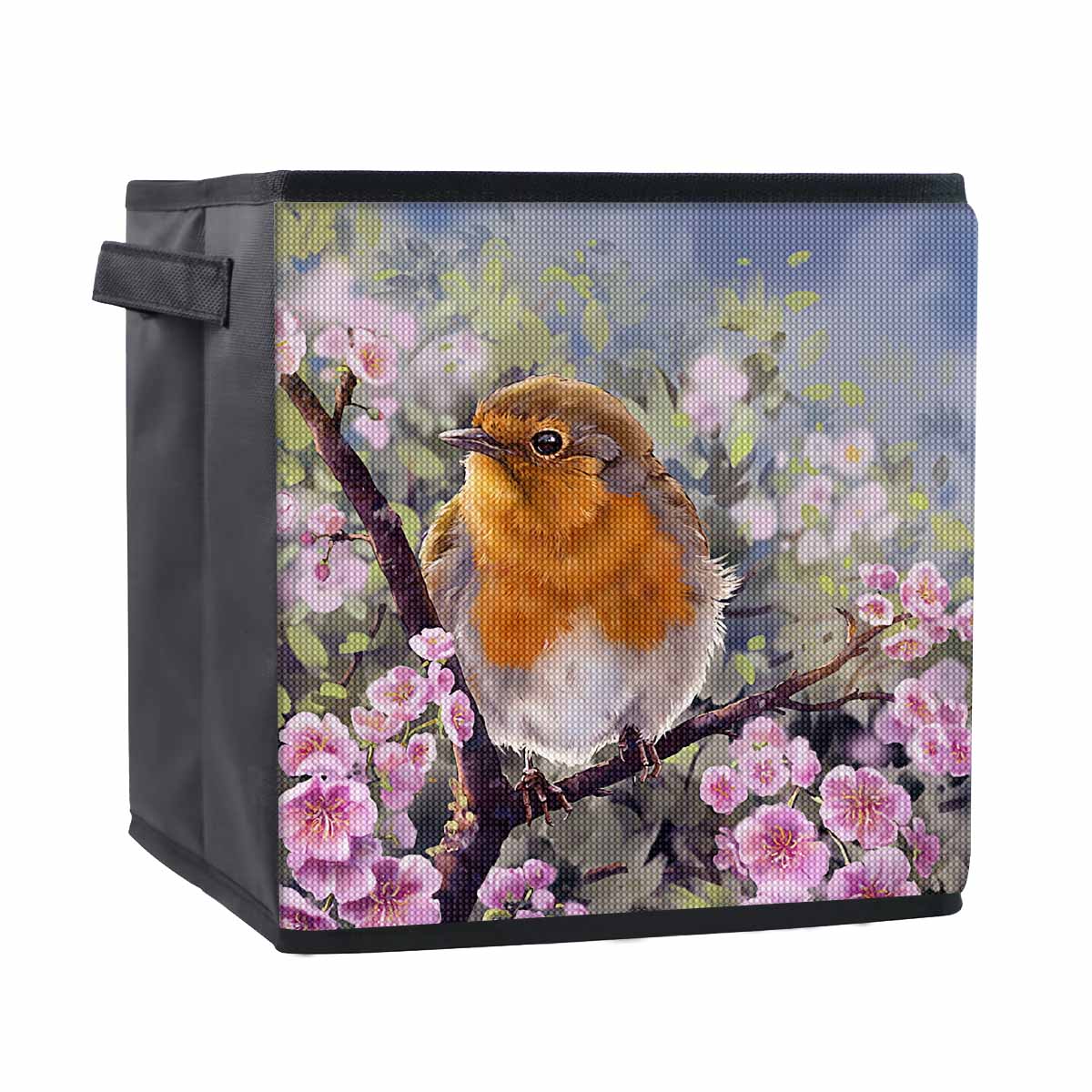 

The Bird on The Branch 5D Diamond Painting Storage Basket Full Round Drill Mosaic Diamond Embroidery Cross Stitch Kits Home Decor Home Decor 25cmx25cm
