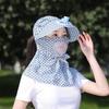 Fan Sunhat Strong Wind Cooling Sunshade Wide Brim Hollow Out Mesh Sun Protection Decorative Neck Protection Outdoor Fan Cap Headwear