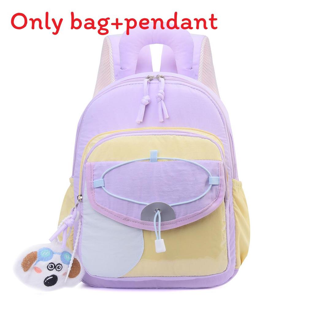 

Blocked Color Childrens Backpack With Large Capacity For School And Trips Purple