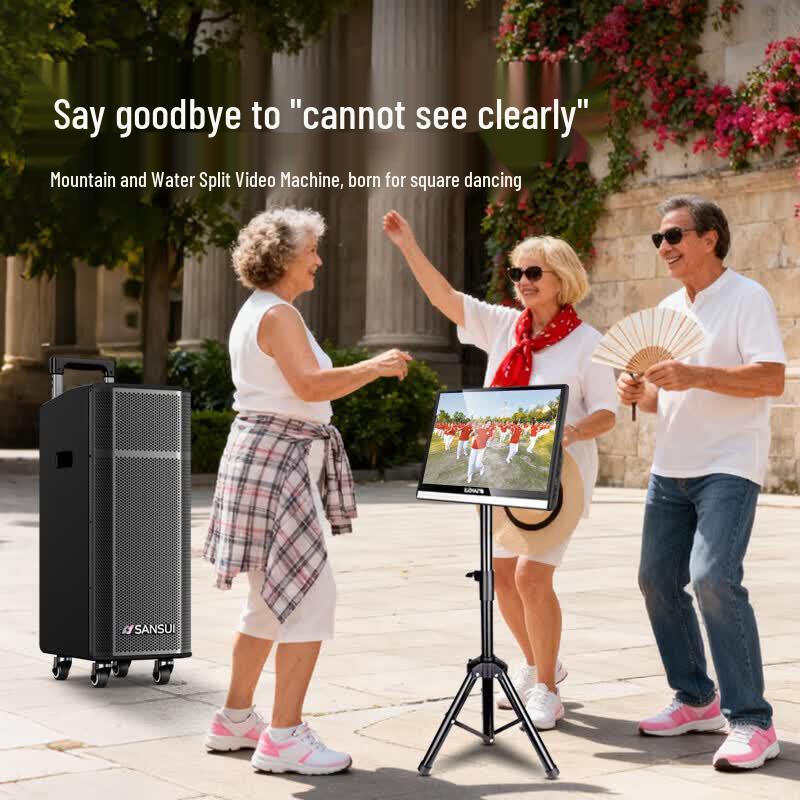 SANSUI T26 Dual 6.5-inch Outdoor KTV Trolley Speaker with Mics (CN Version)