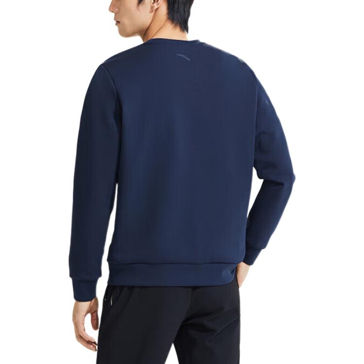Anta Training Series Logo Print Sweatshirt Men Sweatshirt Blue 152317725-2
