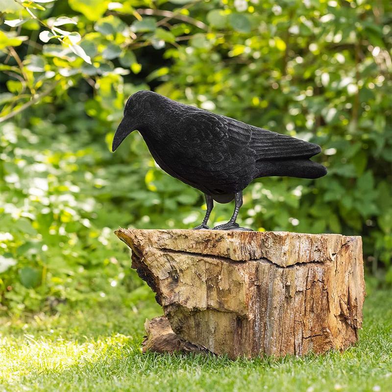 Black Waterproof Outdoor Hunting Crow Decoys Garden Bird Deter Scarecrow Mice Control Garden Scarer Bird Decoy For Garden