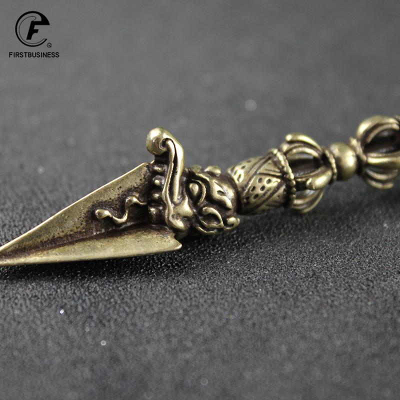 Pure Copper Buddha Instrument Ba Jin Just Vajry Pestle Feng Shui Ornament Home Decoration Antique Brass Desk Decor Retro Crafts