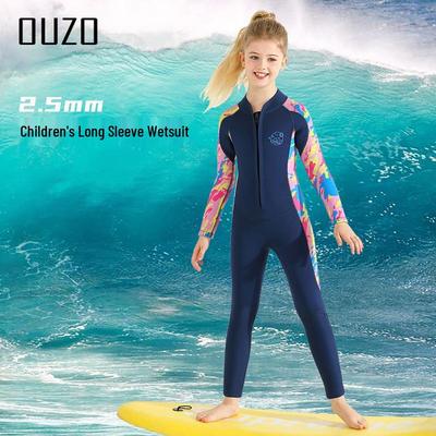 2.5mm Kids' Long-Sleeve Diving Wetsuit, Cold & Sun-Proof for Boys & Girls – Ideal for Surfing and Jellyfish Protection