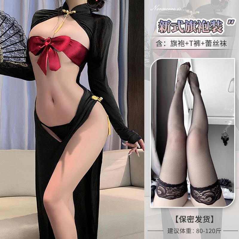 Domila Wears Two Front and Back To Trap Surprises Before Opening The Curtain To Show The Chest Cheongsam F877 Erotic Underwear Sexy Temptation Uniform
