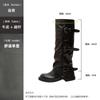 Cowhide Version Wasteland Wind Maillard Summer Boots Women's Xinjiang Thick-soled Trouser Tube Boots Women's Pleated Short Tube Stacking Boots